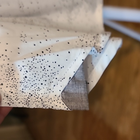 Kenneth Cole Button Down Shirt White With Speckled Black and Grey Trim Size L - Picture 13 of 16